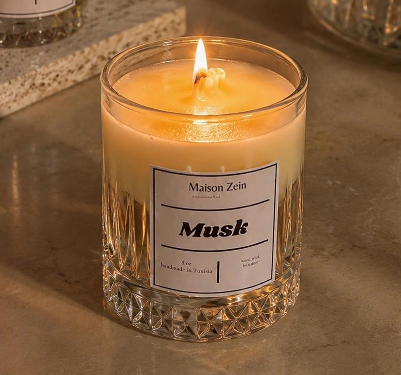 musk shells candle candle